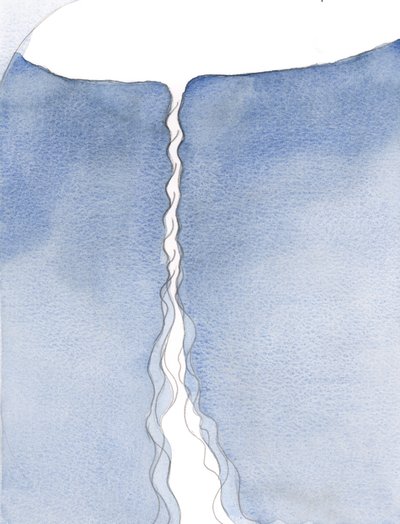 Vår enda bön-i-Kristus stiger upp så långt som till himlen; det är som en navelsträng av himmelskt liv och nåd., 2001 (w/c på papper) av Elizabeth Wang