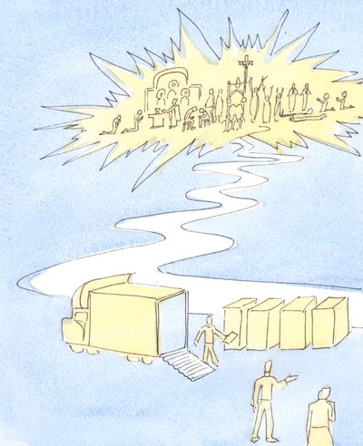 Bara Skriften? Den heliga Skrift är en gåva från Gud, 2004 (w/c på papper) av Elizabeth Wang