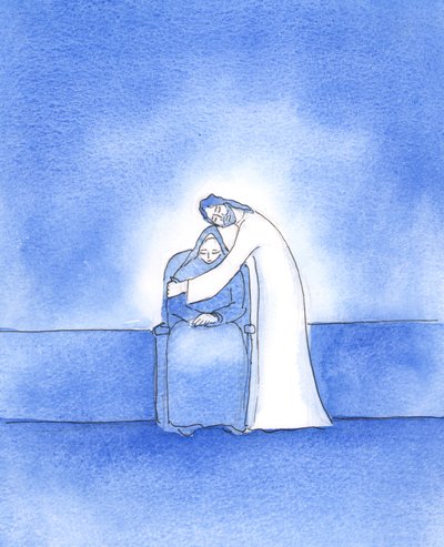 Så god är Kristus, vår Herre, att han visar sin tacksamhet när vi har gjort särskilda ansträngningar för att göra hans vilja, 2003 (w/c på papper) av Elizabeth Wang