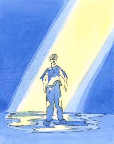 Vissa människor, även om de har blivit frälsta, ser tydligt när de dör hur dåligt förberedda de är för himlen, som om de bär smutsiga kläder - för att de har försummat bot och bön, 2004 (w/c) av Elizabeth Wang