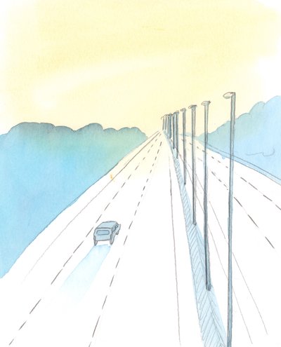 Någon som följer en ödmjuk, tyst, uthållig väg av bön och trohet mot Gud, är på väg till himlen, 2004 (w/c på papper) av Elizabeth Wang