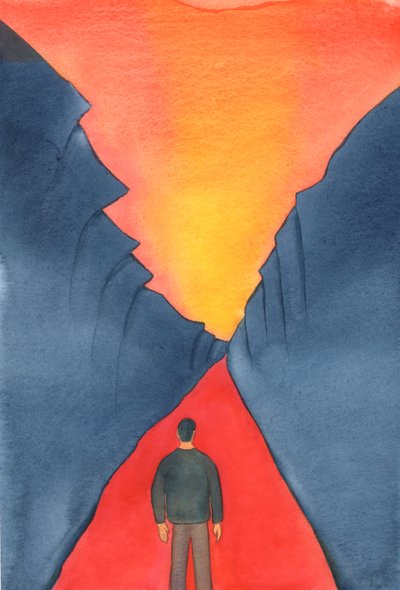 Det kristna livet består av att lita på Kristus, att ge upp synden, att följa hans väg även i mörkret och att gå mot himlens härlighet, 2003 (w/c på papper) av Elizabeth Wang