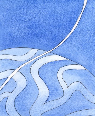 Herren visade mig de avlägsna horisonterna och många av de andra vägarna som människor färdas i ansträngningar att nå Gud och himlen, 2003 (w/c på papper) av Elizabeth Wang