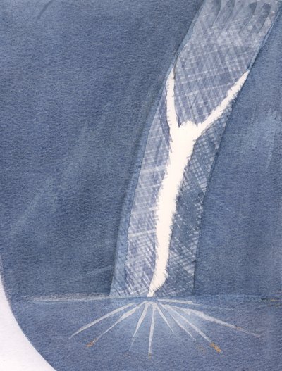 Jesu offer har gjort en levande öppning genom ridån till det Allra Allra, till Guds ljus, så att vi kan komma in i Himlen, 2000 (w/c på papper) av Elizabeth Wang