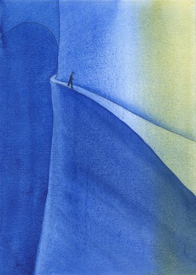 Trons resa leder till ljus och glädje, men vi måste akta oss för att inte falla in i mörkret genom slarv eller stolthet, 2004 (w/c på papper) av Elizabeth Wang