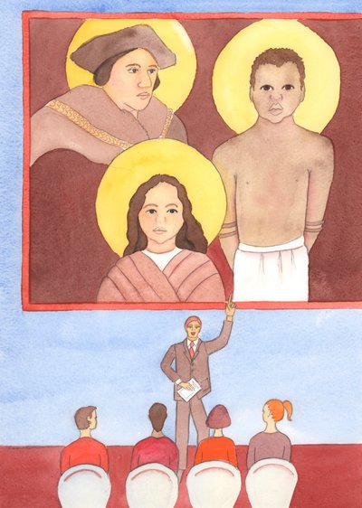 Det finns martyrer för sanningen i alla tider, 2003 (w/c på papper) av Elizabeth Wang