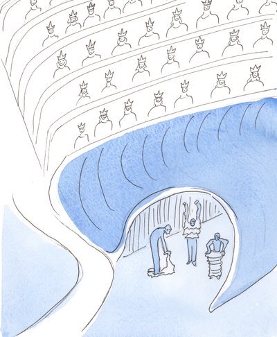 Det finns en plats inte långt från himlen, kallad skärselden, dit folk kommer för att förbereda sig för himlen, 2004 (w/c på papper) av Elizabeth Wang