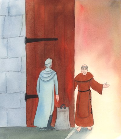 Det fanns en munk som valdes till dörrvakt i hans kloster och som uppnådde en djup grad av förening med Gud och andlig tillfredsställelse långt större än den som finns i något stort men onödigt religiöst projekt eller i någon världslig karriär, 2005 (akvar av Elizabeth Wang