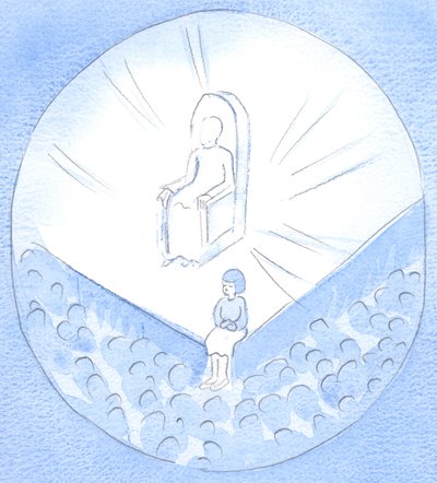De som uppmanas av Kristus att tala om honom till andra, bör tala lika enkelt som barn, säkra på hans hjälp, 2002 (w/c på papper) av Elizabeth Wang