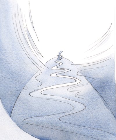 Genom Kristi offer berör vi toppen av vårt liv i en bön före himlen., 2001 (w/c på papper) av Elizabeth Wang