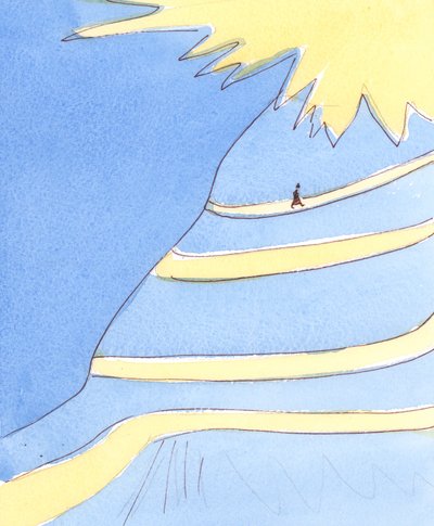 Att följa Kristus är att bestiga det "heliga berget" av helighet som beskrivs i Skrifterna, 2004 (w/c på papper) av Elizabeth Wang