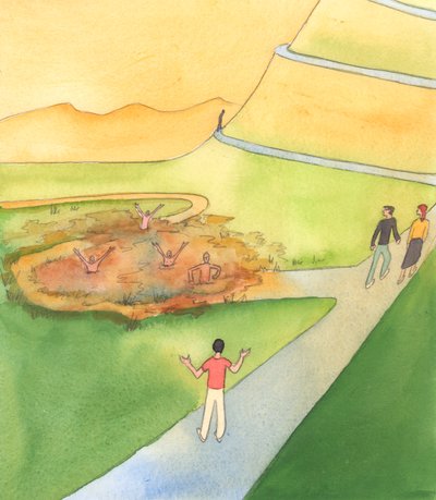 Vi misslyckas med vår plikt om vi aldrig varnar andra för konsekvenserna av allvarlig synd och vördnad, 2003 (w/c på papper) av Elizabeth Wang