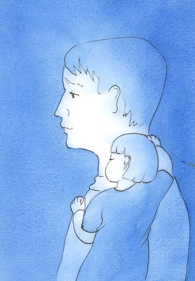 När någon vilar som ett barn, i Faderns famn, i bön, kan den personen inte "se" mycket just på grund av närheten till den föreningen, 2002 (w/c på papper) av Elizabeth Wang