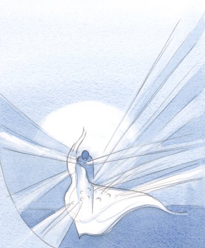 Där synden har blivit förlåten lyser nu en nådens diamant, vackrare än om vi inte hade syndat och omvänt oss., 2001 (w/c på papper) av Elizabeth Wang