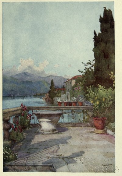 A Garden at Orta, Illustration från "The Italian lakes" av Richard Bagot av Ella Du Cane