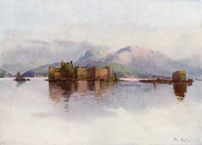 Cannero, Lago Maggiore (färg litho) av Ella Du Cane