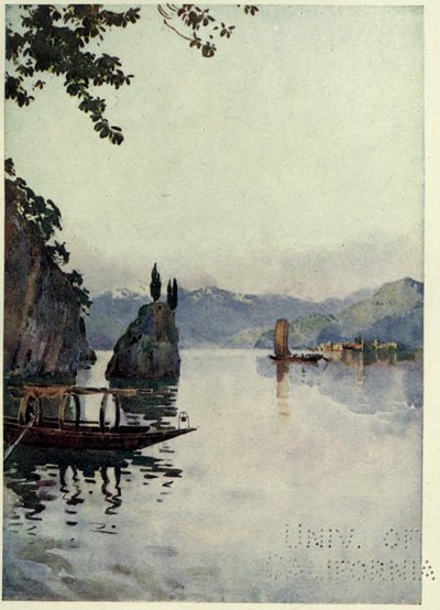 Il Punto di Bellagio, Comosjön, Illustration från "De italienska sjöarna" av Richard Bagot av Ella Du Cane