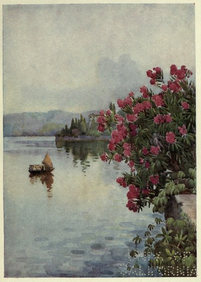 Oleanders, Lago di Como, Illustration från "De italienska sjöarna" av Richard Bagot av Ella Du Cane