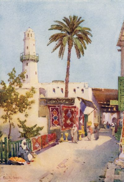 The Bazaar, Assuan (färg litho) av Ella Du Cane
