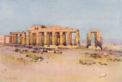 Ramesseum (färg litho) av Ella Du Cane