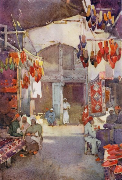 Skobasaren, Kairo (färg litho) av Ella Du Cane
