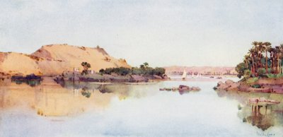 Sirdars ö och arabiska shejkens grav från Elephantine (färg litho) av Ella Du Cane