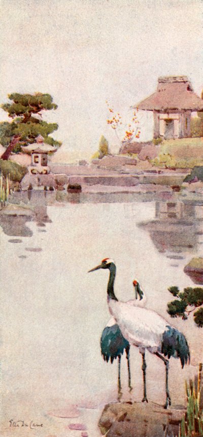 Storkarna (färg litho) av Ella Du Cane