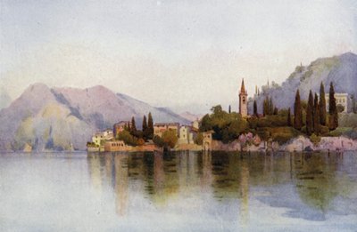 Varenna, Comosjön (färg litho) av Ella Du Cane