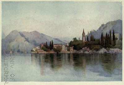 Varenna, Lago di Como, Illustration från "De italienska sjöarna" av Richard Bagot av Ella Du Cane