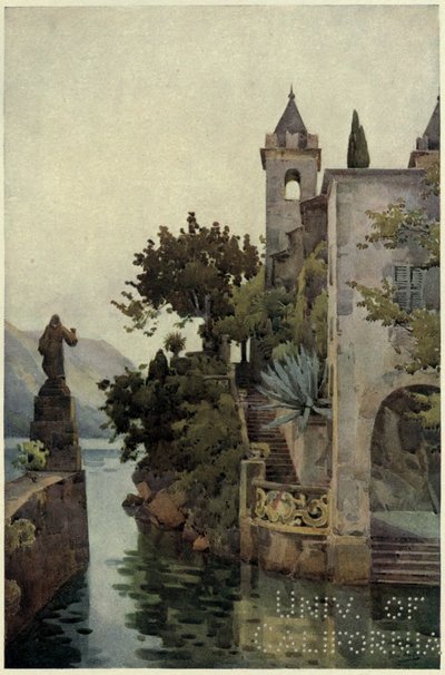 Villa Arconati, Comosjön, Illustration från "The Italian Lakes" av Richard Bagot av Ella Du Cane