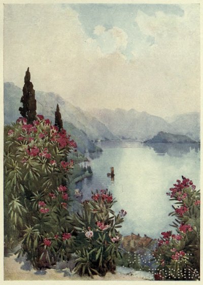 Villa Serbelloni, Lago di Como, Illustration från "De italienska sjöarna" av Richard Bagot av Ella Du Cane