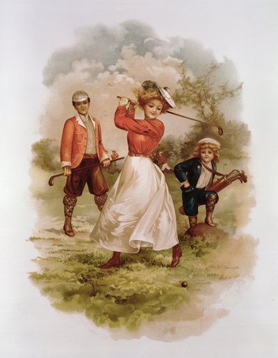 Golf (chromolitho) av Ellen Hattie Clapsaddle