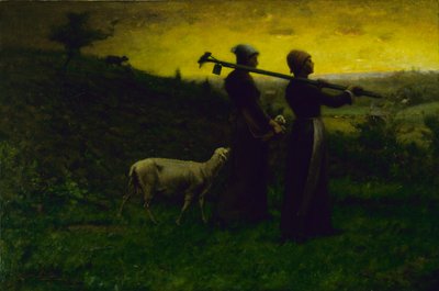 Bringing Home the New Born Lamb, 1890. av Elliott Daingerfield