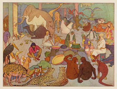 Noaks ark: Livet till sjöss (färglitografi) av Elmer Boyd Smith