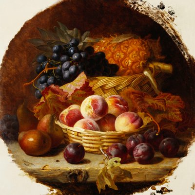 Persikor, plommon, päron och ananas, 1896 av Eloise Harriet Stannard