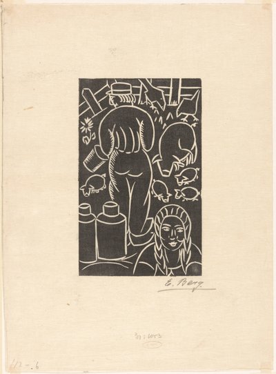 Bonde och bondhustru av Else Berg (signed by artist)