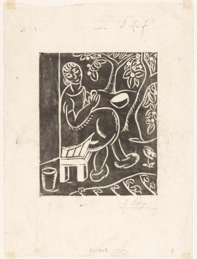 Kvinna på soffan av Else Berg (signed by artist)
