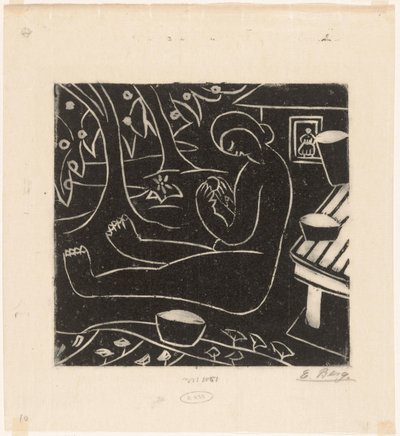 sittande kvinna av Else Berg (signed by artist)