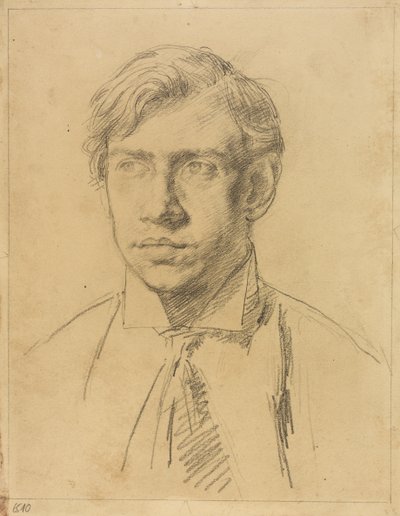 Porträtt av Derwent Lees, ca 1910-11 (blyerts på papper) av Elsie McNaught