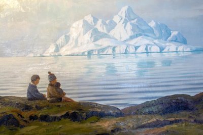 Människor på sommaren i Disco Bay, västra Grönland av Emanuel A. Petersen