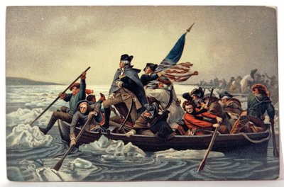 Historia. USA. George Washington korsar Delaware av Emanuel Gottlieb (after) Leutze