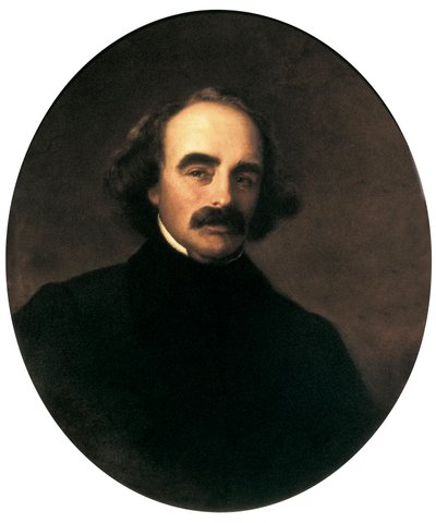 Porträtt av den amerikanske författaren Nathaniel Hawthorne (1804-1864) Målning av Emanuel Gottlieb Leutze (1816-1868) av Emanuel Gottlieb Leutze
