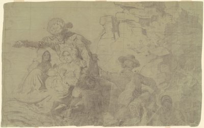 Studie för "Westward the Course of Empire Takes its Way" av Emanuel Gottlieb Leutze