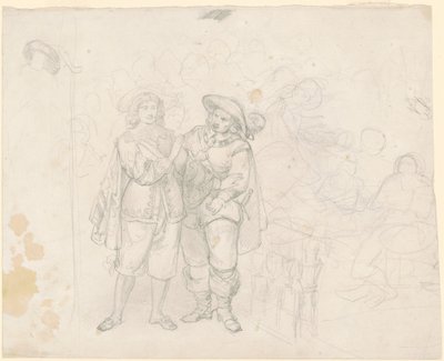 Två kavaljerer [recto] av Emanuel Gottlieb Leutze