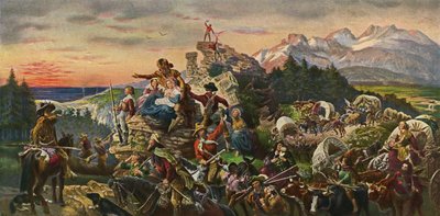 Westward the Course of Empire tar sin väg - av Emanuel Gottlieb after Leutze