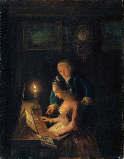 Musiklektionen, 1769 av Emanuel Handmann