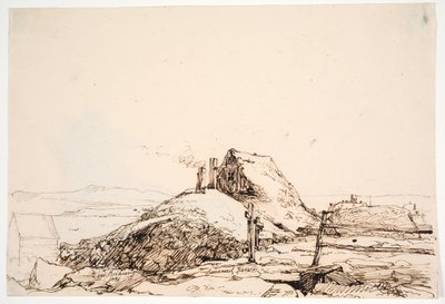 Jordhus nära Reykjavik av Emanuel Larsen