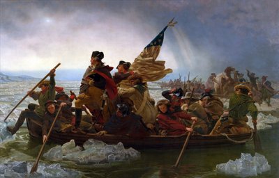 Washington korsar Delaware av Emanuel Leutze
