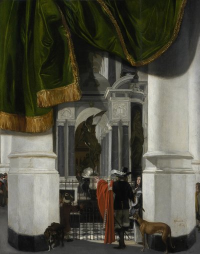 Interiör av Nieuwe Kerk i Delft med Vilhelm den tiges grav av Emanuel de Witte