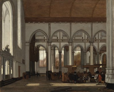 Interiör i Oude Kerk, Amsterdam av Emanuel de Witte